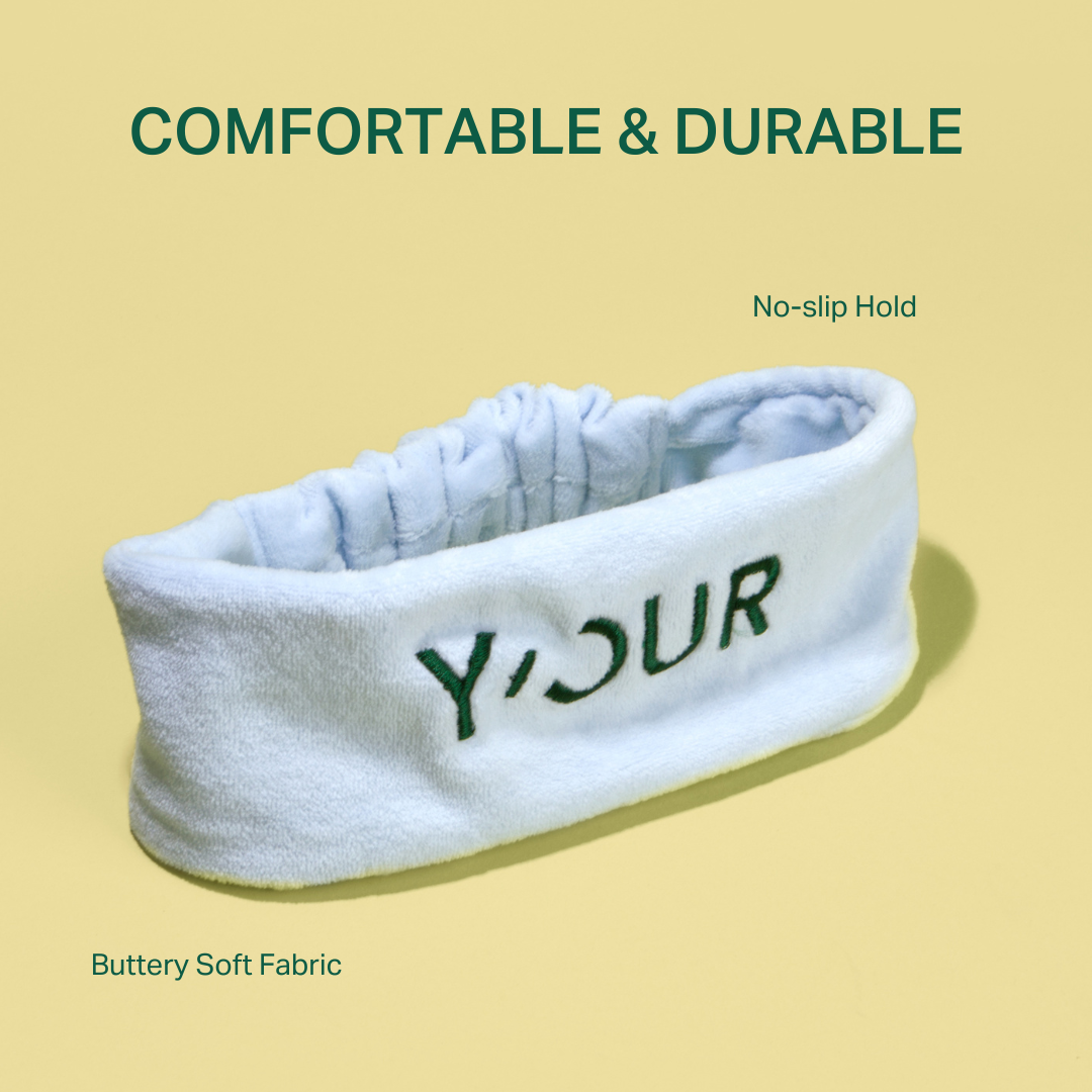 Spa Retreat Duo: Premium Headband & Exfoliating Gloves for Shower, Tanning, and Pre-Shave Care